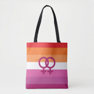 WLW Lesbian Pride Flag (Sunset) Tote Bag