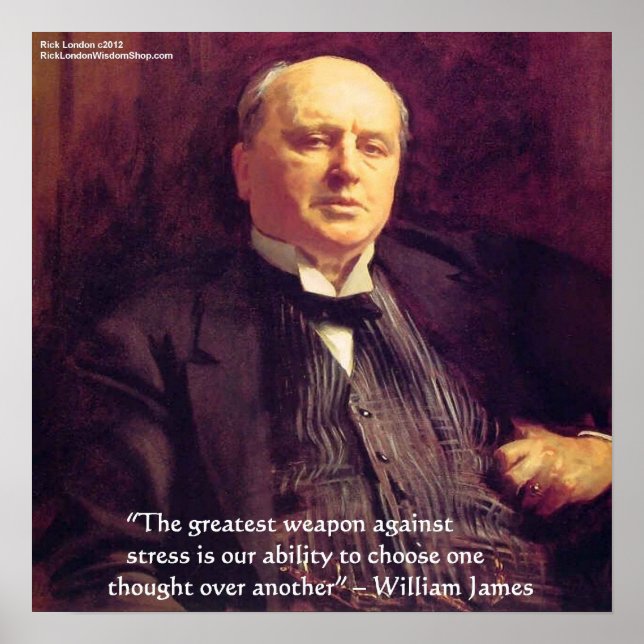 Wm James "Stress Cure" Wisdom Quote Poster by Rick (Front)