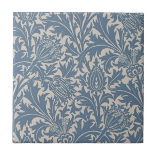 Wm Morris Arts & Crafts Blue Thistle Repro Tile