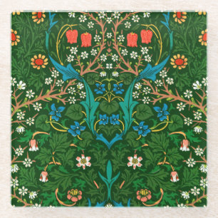 WM Morris Blackthorn Art Nouveau Pattern Glass Coaster