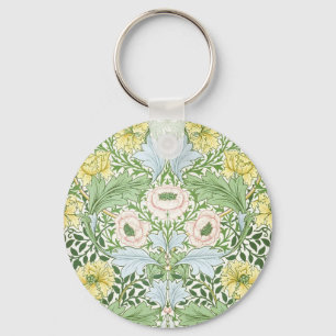 Wm Morris Myrtle Floral Art Nouveau Bright Keychain