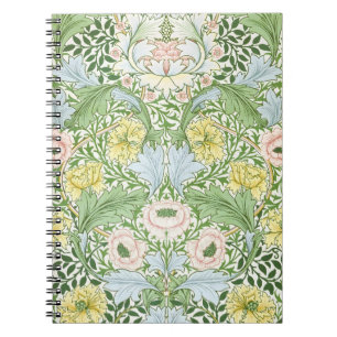 Wm Morris Myrtle Floral Art Nouveau Bright Notebook