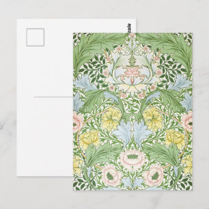 Wm Morris Myrtle Floral Art Nouveau Bright Postcard