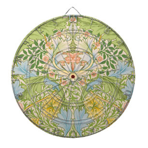 Wm Morris Myrtle Floral Art Nouveau Pastel Dartboard