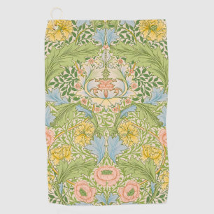 Wm Morris Myrtle Floral Art Nouveau Pastel Golf Towel