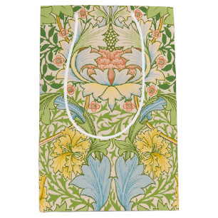 Wm Morris Myrtle Floral Art Nouveau Pastel Medium Gift Bag