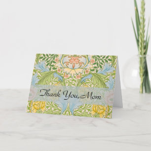 Wm Morris Myrtle Floral Art Nouveau Pastel Thank You Card