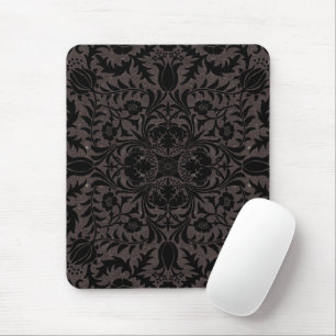 Wm Morris Seamless Vine Black Charcoal Pattern Mouse Pad