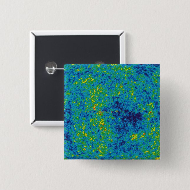WMAP Microwave Anisotropy Probe Universe Map 2 Inch Square Button (Front & Back)