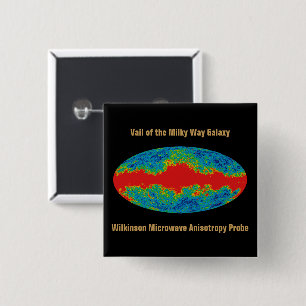 WMAP, Vail of Milky Way Galaxy Over Universe 2 Inch Square Button
