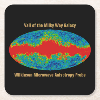 WMAP, Vail of Milky Way Galaxy Over Universe Square Paper Coaster