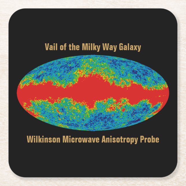 WMAP, Vail of Milky Way Galaxy Over Universe   Square Paper Coaster (Front)