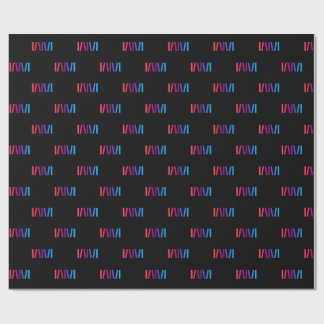 WMSA Gift Wrap Logo Bars on Black Matte, 6 ft.