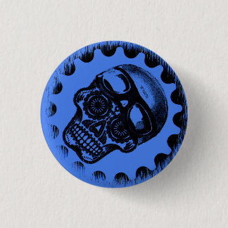 W'nR'n Blue Sugar Skull button