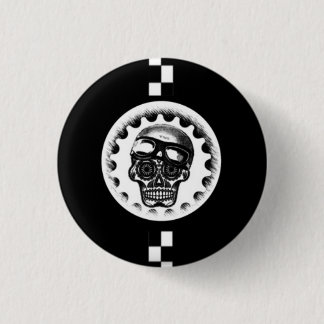W'nR'n Cafe Racer Sugar Skull 1 Inch Round Button