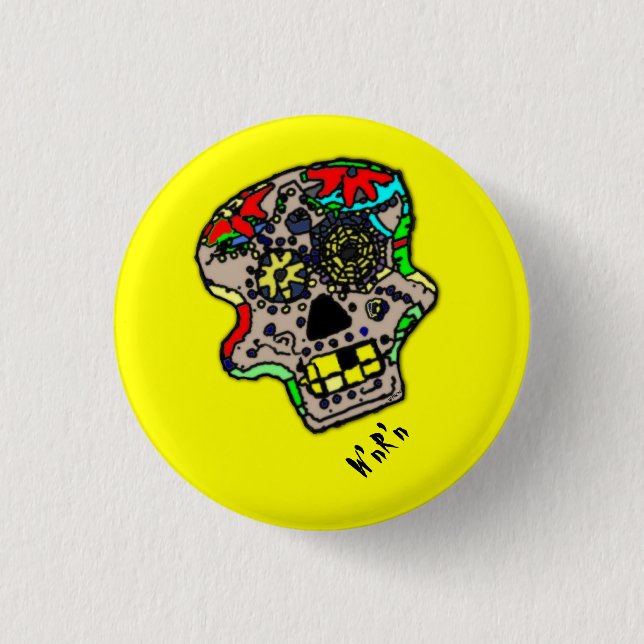 W'nR'n psykho Skull button (Front)