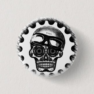 W'nR'n Sugar Skull Cafe Racer 1 Inch Round Button