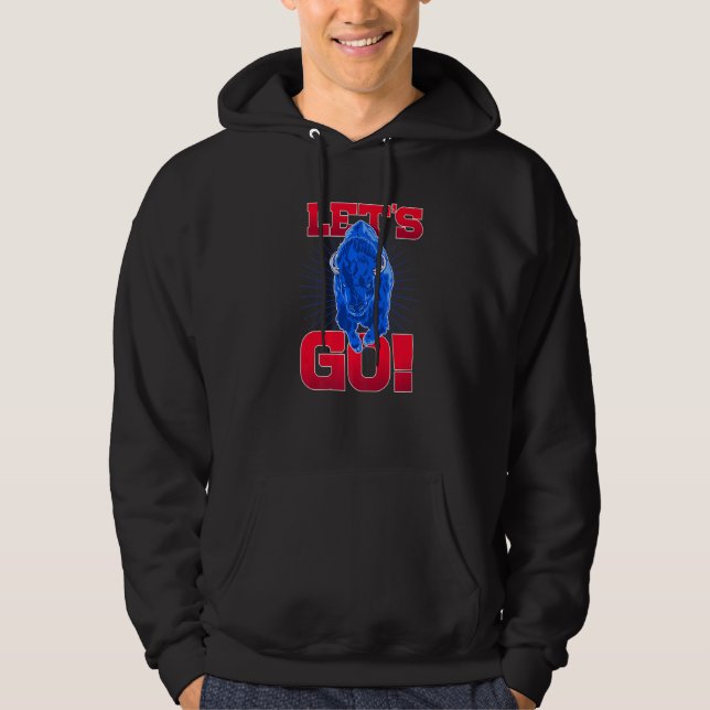 WNY Pride   Red & Blue Buffalo  Let's Go Buffalo Hoodie (Front)