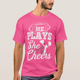Wo Cheer Mom Football Son Cheerleading Daugher Che T-Shirt