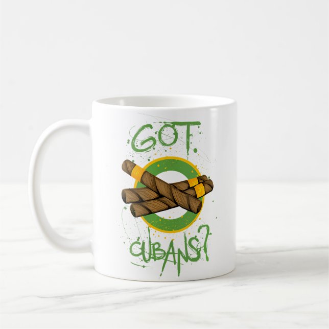 Wo Got Cuban Cigars Cubano Cigar Coffee Mug (Left)