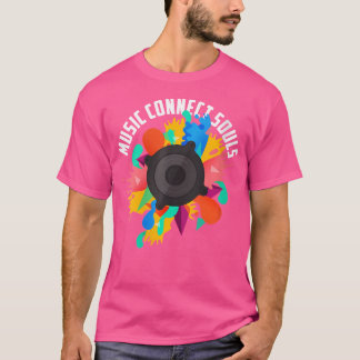 Wo Music Connects Souls Headphone Speaker Dj Mixer T-Shirt