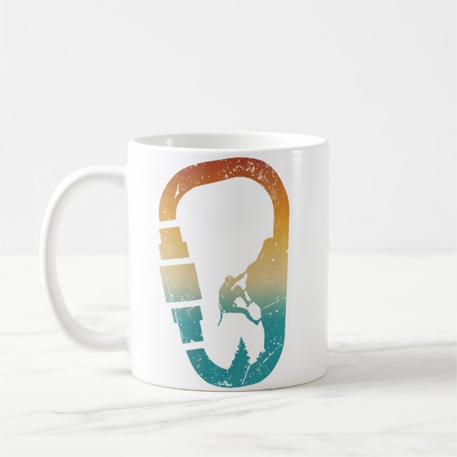 Wo Rock Climbing Carabiner Bouldering Mountain Cli Coffee Mug (Left)