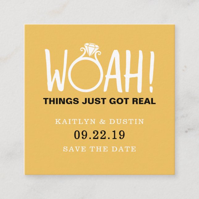 Woah Save The Date Enclosure Card (Front)