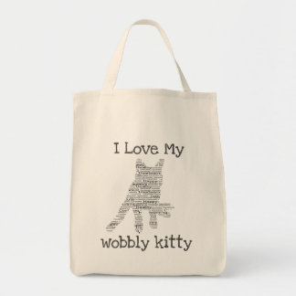 Wobbly Kitty CH Cat Tote Bag Market Bag