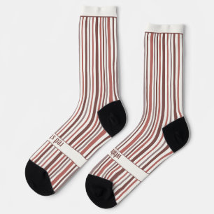 Wobbly Stripes, Red and White Socks
