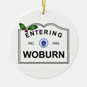 Woburn MA Ceramic Ornament