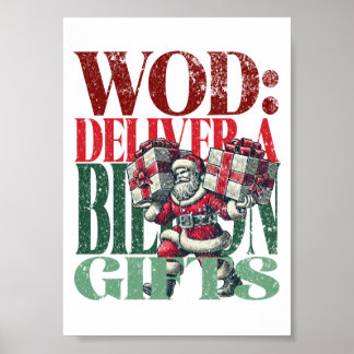 WOD Fun Christmas Version of Fitness Terms Poster