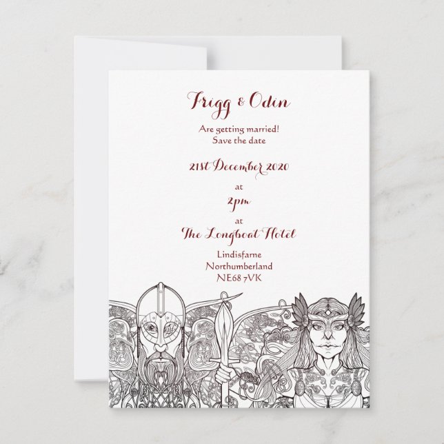 Woden & Fríge Save the Date Invitation (Front)