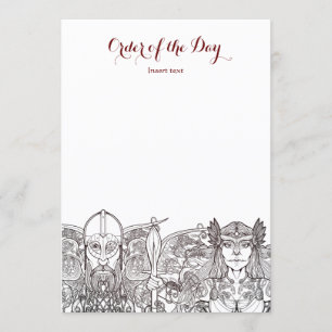 Woden & Fríge Wedding Order of the day Invitation