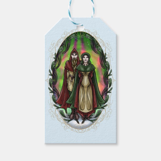 Woden & Fríge: Yule Greetings Gift Tags (Front)