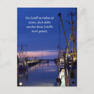 Wohlzeit Postkarten: Ein Schiff im Hafen ist Postcard