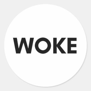 woke classic round sticker