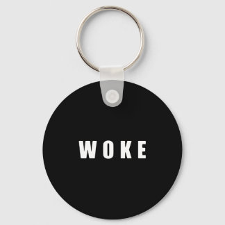 "WOKE" (DARK) Button Keychain