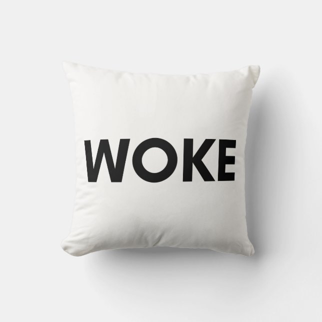 woke throw pillow (Front)