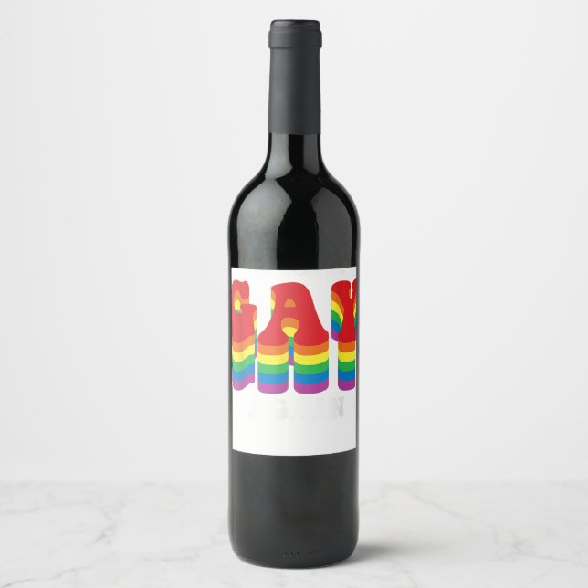Woke up gay again Design for a pride gay husband F Wine Label (Front)