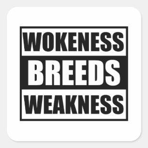wokeness breeds weakness  square sticker