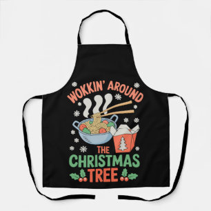 Wokkin’ Around The Christmas Tree Chinese Food Apron