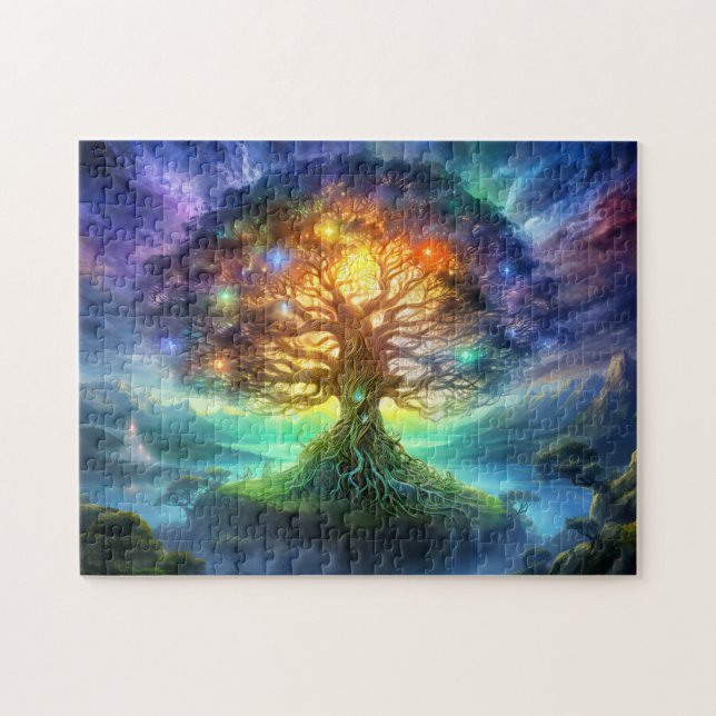 Wold tree Yggdrasil of northern viking mythology Jigsaw Puzzle (Horizontal)
