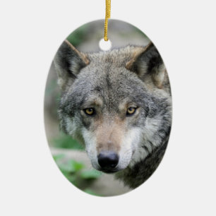 Wolf_011 Ceramic Ornament