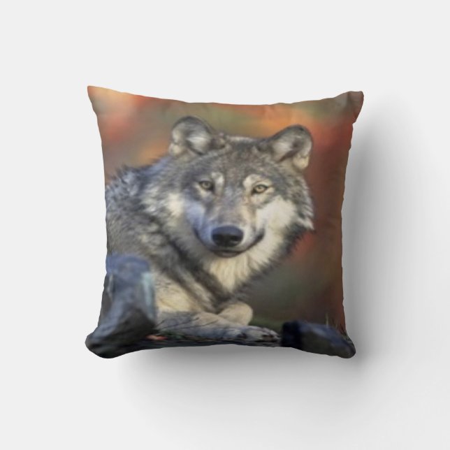 wolf #1 throw pillow (Front)