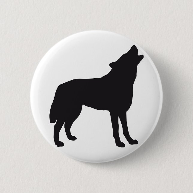 wolf 2 inch round button (Front)