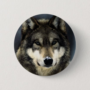 Wolf 2 Inch Round Button