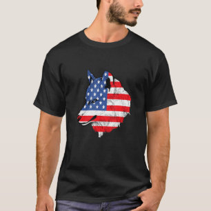 Wolf 4th July Awesome Usa - Wolf American Flag Usa T-Shirt