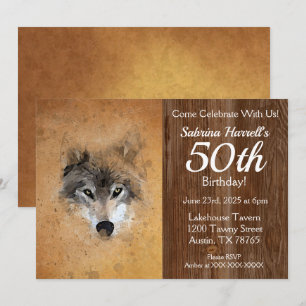 Wolf 50th Birthday Party Invitation