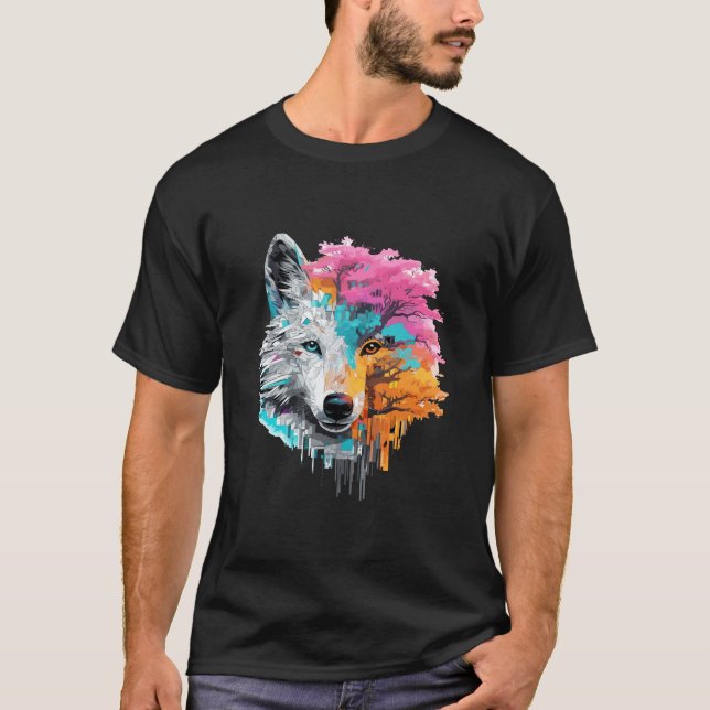 Wolf Alpha Animal World Predator Wild Nature Art T-Shirt (Front)