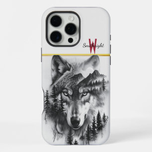 Wolf amid mountains and forest iPhone 16 pro max case